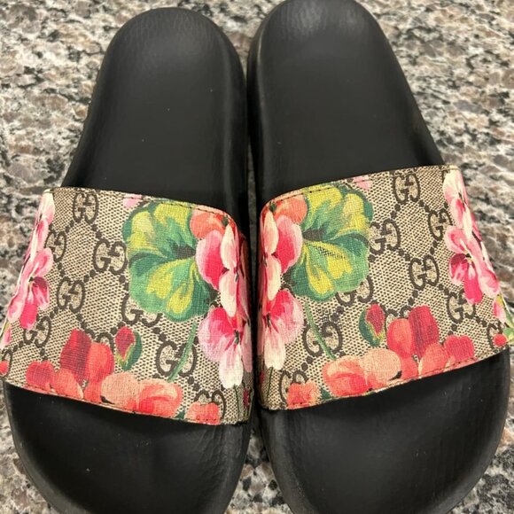 Gucci Womens GG Web Bloom Slides Size 39 SPB-SAL (340517) - Picture 1 of 7